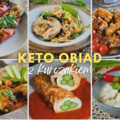 Keto obiad z kurczakiem: faszerowana cukinia, roladki z kurczaka ze szparagami, skrzydełka i inne pyszności.
