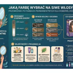 Jak farbować siwe włosy? Przewodnik po farbach permanentnych. Wybierz odcień, sprawdź opakowanie i ciesz się trwałym kolorem.