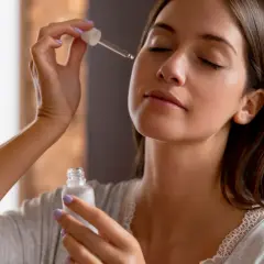 Una mujer aplica serum en su rostro. Descubre para qué sirve el serum y cómo puede mejorar tu piel.