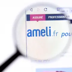 Loupe sur le site ameli.fr, section "Assuré". Utile pour une lettre changement de RIB CPAM.