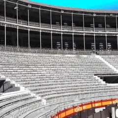 Gradas vacías de la plaza de toros de Alicante, listas para recibir a su aforo.