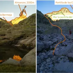 Rutas hacia el pico Almanzor: Portilla Bermeja y Portilla de los Cobardes.