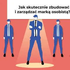 Skuteczne budowanie marki osobistej to klucz do sukcesu. Ilustracja pokazuje lidera otoczonego przez zespół, symbolizując drogę do celu.