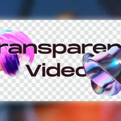 Abstract shapes and text "Transparent Video" on a transparent background, perfect for After Effects projects.