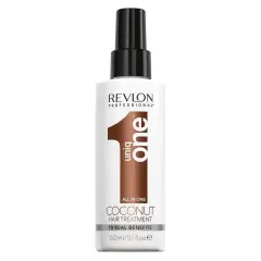 Spray Revlon Uniq One Coconut para proteger tu pelo del sol en la playa.