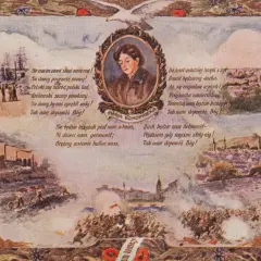 Nie będzie Niemiec pluł nam w twarz, ni dzieci nam germanit. Orężny wstanie hufiec nasz, bo duch będzie nam helmanit.