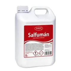 Bidón blanco de 5L de Salfuman, ácido clorhídrico en solución, para limpieza.