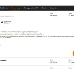 Szczegóły usługi "moja poczta głosowa" - koszt, status wyłączony, opis funkcji.