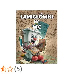 Zabawna zagadka na logike z postacią toalety rozwiązującą labirynt.