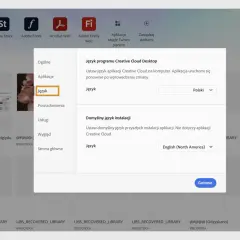 Ustaw język programu Creative Cloud Desktop na polski, aby zmienić język w Adobe Reader.