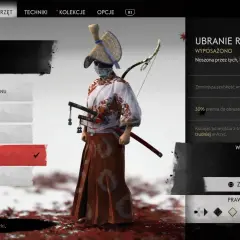 Ghost of Tsushima - poradnik: Ubranie Ronina, które zwiększa szybkość wykrycia i obrażenia w zwarciu.