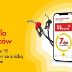 Shell promocja na paliwo: tankuj V-Power 95 lub Diesel ze zniżką przez 7 dni. Aplikacja mobilna i dystrybutory paliwa.