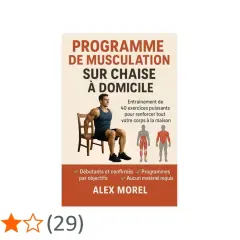 Programme de musculation sur chaise à domicile. Entraînement de 40 exercices pour renforcer tout le corps. Idéal pour le sport à la maison.