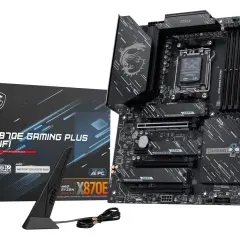 Płyta główna MSI X870E Gaming Plus WiFi z radiatorem i anteną. Gotowa na procesory AMD Ryzen 9000.