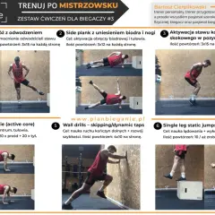 Zestaw ćwiczeń dla biegaczy #3: Stanie jednonóż, side plank, aktywacja stawu skokowego, czworakowanie, wall drills, single leg static jumps. Doskonała motywacja do biegania!