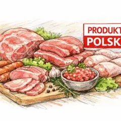 Co jeśli serial o polskim mięsie? Różne rodzaje mięsa, kiełbaski, kurczak, mielone, czosnek, zioła na desce.