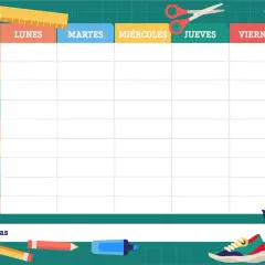 Plantillas de horarios para rellenar e imprimir en Word. Organiza tu semana con este diseño escolar, listo para usar.