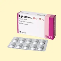 Opakowanie leku Egiramlon, zawierające 30 kapsułek. Jest to lek stosowany w leczeniu nadciśnienia, podobnie jak tritace.