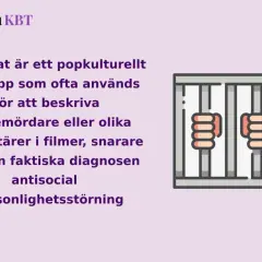 Text om sociopat som popkulturellt begrepp, ofta kopplat till fiktiva karaktärer snarare än diagnosen antisocial personlighetsstörning. Bild på händer bakom galler, tecken på psykopati.