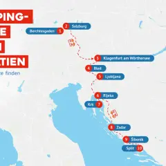Camping-Route nach Kroatien: Von Berchtesgaden über Salzburg, Bled und Rijeka bis nach Zadar und Split. Ideal für deinen Kroatien Roadtrip!