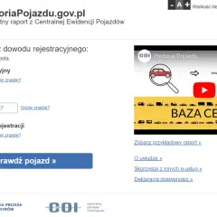 Strona HistoriaPojazdu.gov.pl pozwala sprawdzić dane pojazdu, wpisując numer rejestracyjny, numer VIN i datę pierwszej rejestracji. Dowiedz się, jak rozkodowac VIN.