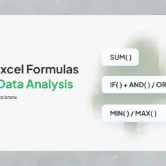 20 formule Excel per analisi dati: SUM(), IF(), AND(), OR(), MIN(), MAX() e altre funzioni principali.