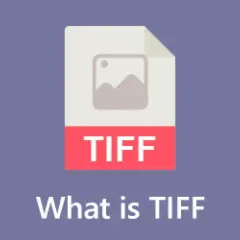 Ikona pliku z napisem TIFF i pytaniem "What is TIFF". Format TIF jest idealny do przechowywania wysokiej jakości obrazów.