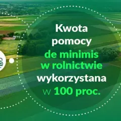 Kwota pomocy de minimis w rolnictwie wykorzystana w 100 proc. Sprawdź, jak to wpłynie na Twoje gospodarstwo.