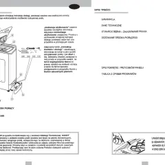 Ilustracja z instrukcji obsługi pralki Candy Smart pokazuje schemat pralki z ponumerowanymi elementami, np. panel kontrolny, bęben, filtr.