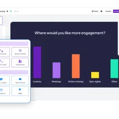 Interaktive Umfragen und Quizze erstellen, um Engagement zu fördern. Slido kostenlos nutzen für Meetings und Präsentationen.