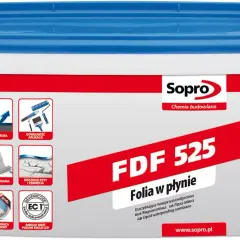 Sopro FDF 525 - folia w płynie, uszczelniająca masa przeciwwilgociowa. Wodoodporna, łatwa w aplikacji, szybkoschnąca izolacja w płynie.