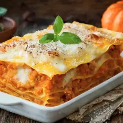 Délicieuse lasagne au potiron, une recette italienne réconfortante. Parfait pour un repas d'automne.