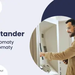 Mężczyzna korzysta z wpłatomatu Santander. Dowiedz się, ile można wpłacić do wpłatomatu Santander.