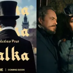 Plakat i kadr z filmu "Lalka" Bolesława Prusa. Elegancka ekranizacja powieści.
