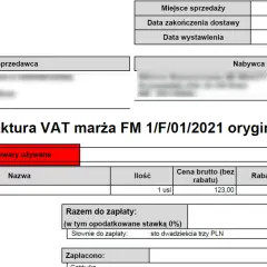 Faktura VAT marża co oznacza dla kupującego: zakup używanego telefonu za 123 zł. Brak naliczonego VAT.