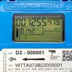 Contatore 2G WaterTech SONATA: come riconoscerlo. Mostra letture digitali e codice modello WTTA072B220000001.