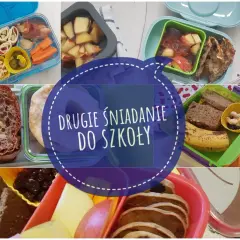 Kolorowe pudełka śniadaniowe pełne pyszności: kanapki, owoce, warzywa i słodkości. Idealne drugie śniadanie do szkoły!