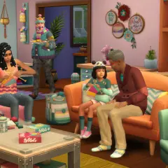 Rodzina rozwija swoje umiejętności w The Sims 4, dziergając i tworząc rękodzieło.