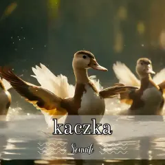 Trzy kaczki w locie, rozbryzgujące wodę. Sny o małych kaczkach mogą oznaczać nowe początki.