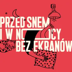Śpiący kotek i poduszka, ręka gasi lampkę. Pomysły na challenge dla dzieci: przed snem i w nocy bez ekranów.