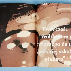 Strona 248-249 książki o malarzu Waldemarze Świerzym. Grafika w stylu polskiej szkoły plakatu.