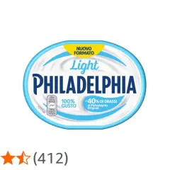 Philadelphia Light: 48 kcal per 30g, 159 kcal per 100g. Gusto originale con -40% di grassi.