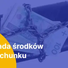 Portfel z pieniędzmi spięty łańcuchem symbolizuje status blokady środków na koncie w Santander.