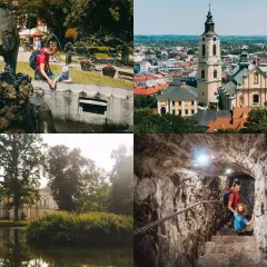 Miasto z wieżą kościelną, pałac nad jeziorem, jaskinia ze schodami i fontanna z niedźwiedziem. Warto przemyśl co zobaczyć!