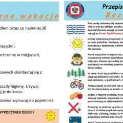 Przepis na bezpieczne wakacje: myj ręce, dezynfekuj, zachowaj dystans, unikaj słońca, dbaj o higienę.