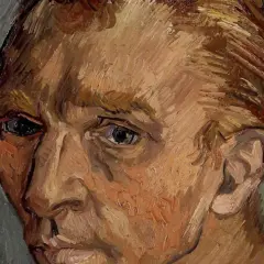 Ein intensives Porträt von Vincent van Gogh, das die Frage "was ist ein Porträt" durch seine expressive Pinselführung und den Blick des Künstlers beantwortet.
