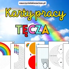 Karty pracy z tęczą na niebie. Kolorowe arkusze do nauki i zabawy, idealne na dzień tęczy.