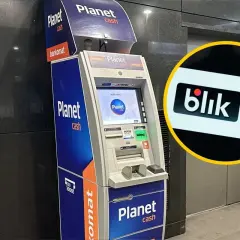 Bankomat Planet Cash z logo Blik. Sprawdź, ile można wypłacić z bankomatu Millennium.