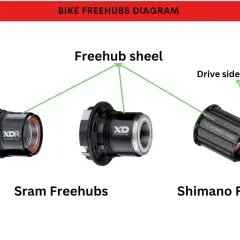 Porównanie różnych rodzajów bębenków rowerowych: SRAM XDR, SRAM XD i Shimano.