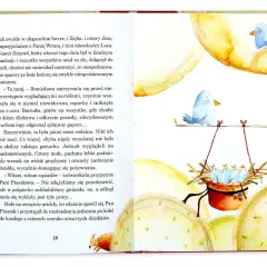 Ilustracja przedstawia ptaszka siedzącego na gałęzi nad gniazdem z pisklętami.
